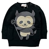 【秋冬春対応】 GARACH(ギャラッチ) 裏毛デビルパンダPtトレーナー 100cm/Bk NO.AH-1631605