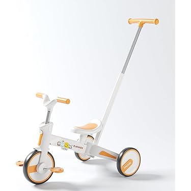 Amazon.co.jp: Gorocking 三輪車 折りたたみ 一台四役 4in1 押し棒付き