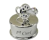 Baby Dummy First Curl Keepsake Box Blue by CRYSTOCRAFT