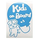 ブルー（青） 犬 ジャックラッセルテリア 風船 Kids on board キッズオンボード ステッカー 窓ガラス用シールタイプ 車 戌 干支 動物