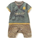 カジュアル ロンパース 男の子 ベビー 80cm 赤色 緑色 黄色 半袖 シャツ (グリーン)