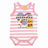 ロンパース 袖なし アンパンマン プリント ノースリーブ ロンパス ピンク 70