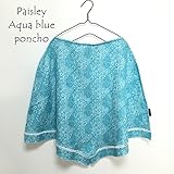 Poncho(ぽんちょ)　日本製　国産　授乳ケープWガーゼ　バンダナ (アクアブルー)