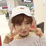 Hatrita-J 新型漁師帽女?国潮盆帽春夏字母折りたたみ日焼け止め可愛いカジュアル日除け帽太陽帽 s