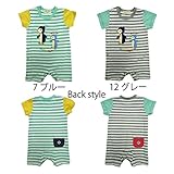 【SiShuNon/シシュノン】ペンギン親子 ボーダー ロンパースペンギン 親子 ボーダー ロンパース 70 7 ブルー