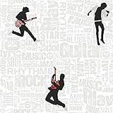 York Wallcoverings ZB3133SMP Boys Will Be Boys II Rocker 8-Inch x 10-Inch Memo Sample Wallpaper, Whi
