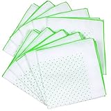 Fluffy（フラフィ） 中判水玉 二重合 ガーゼハンカチ グリーン 10枚セット 日本製 綿100％ 水玉 35×35cm