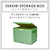 スッキリ 収納ボックス M ＜幅38×奥行27×高さ27cm＞折り畳み 三層構造（丈夫なポリエステル生地／3mm厚クッション／芯材） (アップルグリーン) ＊在庫なくなり次第終了致します。L-SB010G