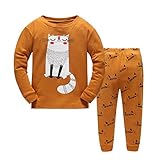 Gold treasure綿100%子供パジャマ長袖 キッズ 漫画の白い猫寝間着2-7歳 (95cm(3歳)) (120cm(6歳))