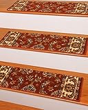 NaturalAreaRugs Sydney Carpet Stair Treads Rug (Set of 13) 9 x 29 Red [並行輸入品]