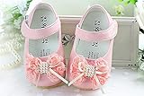 WIN ベビー 夏 シューズ 赤ちゃん 可愛い プレゼント 軽量 履かせやすい マジックテープ ストラップ 花 新生児 フォーマル靴 (13.5cm, ピンク)