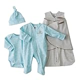 Halo Innovations 2009 Newborn SleepSack Swaddle 4 Piece Take Me Home Gift Set - Brown Pin Dot Swaddl