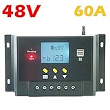 BlueFire 60A ソーラーコントローラー LCD PV ソーラーパネル チャージコントローラー 48Vソーラーシステム 家庭専用 5V USB
