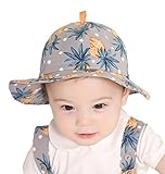 【Anjelly】ベビー キッズ 帽子 幼児用 つば付き パイナップル柄 かわいい ハット 日差し対策 日よけに (グレー)