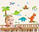 ZooArts ウォールステッカー シール 壁の装飾 可愛い 恐竜 火山 自然 子供部屋 幼稚園 保育所 環境保護 おしゃれ はがせる インテリア雑貨 賃貸OK