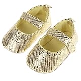 Domybest子供用スパンコールシューズ ベビー小児靴 春と秋 0-1歳に適しています ソールカラーランダム アッパーはスパンコールで飾られて ファッションキュート 写真小道具 新生児の贈り物