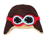(ビグッド)Bigood ベビーニット帽 ニットキャップ きぐるみ ベビー キッズ 耳あて 帽子 赤ちゃんニット帽 暖かい帽子 出産祝い秋冬 メガネをかけるフクロウ