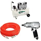 SK11 オイルレス エアーコンプレッサー SW-231 タンク容量 30L 低騒音モデル SW-L30LPF-01 (ホース/インパクト)セット