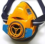 シゲマツ 取替え式防じんマスク・直結式小型防毒マスク 「TW01SC」蜜柑色/浅葱色(OR) Mサイズ