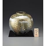 九谷焼 金箔彩木立鶴連山 8号花瓶
