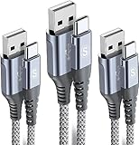 USB Type C ケーブル【2m+2m+2m/3本セット】Sweguard USB-C & USB-A 3.1A USB C ケーブル急速充電 タイプc 充電ケーブル(灰)