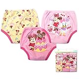 (ピンク/95cm) ベビー トレーニングパンツ トレパン 女の子 DISNEY ディズニー ミニー デイジー 3枚組 3層構造 女児 ベビー
