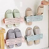 yjydadaストレージホルダーホームプラスチック壁吊り下げハンガースリッパシェルフストレージオーガナイザー
