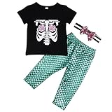 ベビー　男の子 女の子 夏の服 Tシャツ ズボン ヘアバンド 3点セット　半袖 人魚の服 ファション　カコイイ 快適 大人気 (12-18ヶ月)