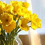 魔法使いハウルと火の悪魔®高品質リアルタッチラテックスチェリー花人工花ウェディング/パーティーホームガーデン装飾用（20個,イエロー)
