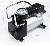 自動車用エアー コンプレッサー タイヤ 空気入れ DC12V 小型コンプレッサー ミニエアーコンプレッサー (ブラック＋シルバ)