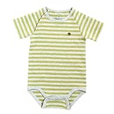 ホッペッタ プラス Hoppetta plus オーガニックコットンボディ半袖 70cm グリーン×杢グレー 51323