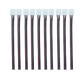 RGBZONE 10pcs 4Pin LED Connector Singel End with 10cm Long Cable LED Strip Solderless DIY Connector 