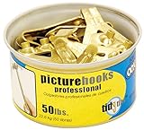 OOK 50674 Professional Picture Hangers Tidy Tin Supports Up to 50 Pounds, 10 sets Brass 10 sets [並行輸