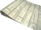 DIY 上質 壁紙 シール タイプ レンガ 簡単 貼付 45 cm × 10 m おしゃれ リフォーム ウォール ステッカー 防水 アンティーク ホワイト 模様替え
