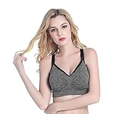 iColorlife(アイカラーライフ) 女性の看護のブラ パッド入り シームレス 妊娠している マタニティ 母乳育児用ブラジャー (S, グレー)
