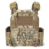 [TWINFALCONS] タクティカルベスト 軽量 プレートキャリア サバゲー用 サバイバルベスト MOLLE モール対応 戦術 サイズ調整可 1000Dナイロン素材 レーザー切断 アップグレード ベスト 通気 バックル付き MK3 MK4 チェストリグ用 マルチカム