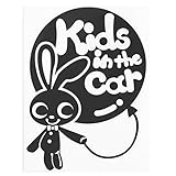 ブラック（黒） 〈うさぎ ウサギ 蝶ネクタイ 動物〉ステッカー 窓ガラス用シールタイプ 車 パーティ 子供が喜ぶ ※吸盤・マグネットタイプではありません ...