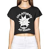 xjbd Women 's Dew Navel T Rick and Morty 20 %正確as usualビキニ下着ブラック US サイズ: M カラー: ブラック