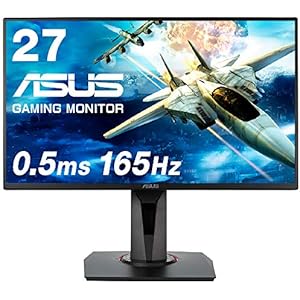 ASUS ゲーミングモニター VG278QR 27インチ/フルHD/0.5ms/165Hz/G-SYNC Compatible/FreeSync/HDMI DP DVI/高さ調整 縦回転/スピーカー/3年保証