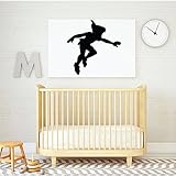 Peter Pan Shadow Wall Decal - Disney Vinyl Sticker Silhouette for Kids Playroom Bedroom Or Nursery [
