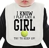 I Know I Play Like A Girl Try To Keep Up ネクタイを有する有機ビブ Medium