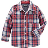 オシュコシュ OSHKOSH/ プラッドボタンフロントシャツ プラッド トップス長袖シャツ 5歳【並行輸入】