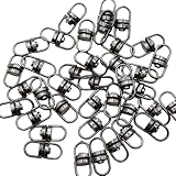 KUKU工房 回転カン キーホルダー金具 18mm 50個セット (ガンメタブラック)