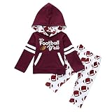 子供赤ちゃん男の子女の子ワインLetterパーカー+パンツFootball Outfit Clothesセット2個
