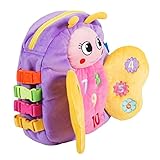 BUCKLE TOY Blossom Butterfly Backpack - Toddler Early Learning Basic Life Skills Children's Plush Tr