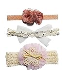 （kiejun) ベビー ヘアバンド 髪飾り ヘアアクセサリー ３点セット フォーマル リボン セレモニー 赤ちゃん お宮参り お祝い 結婚式 (タイプA)