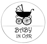 BABY IN CAR　ベビーカー　 防水・車両OKカッティングステッカー　STK7X1-BICCAB