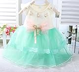 M.Z.Lベビー ドレス ワンピース キッズ フォーマル ドレス 発表会 入園式 結婚式 クリスマス パーティー 出産祝い パーティー 春夏 可愛い ベビー 子供 ノースリーブ ドレス (65cm, 