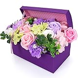 YOBANSA フレグランス シャボンフラワー 造花 枯れない 花 創意ジュエリーギフトボックス 誕生日　父の日　記念日　先生の日　バレンタインデー　昇進　転居など最適としてのプレゼント (紫の)