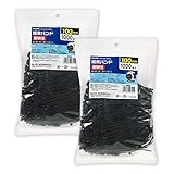 ELPA 結束バンド耐候性 100mm 1000本パック【×2パック入】 ブラック KBF-N1001000(BK)
